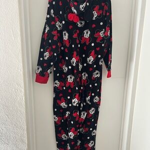 Disney Black and Red Minnie Mouse Pajama Onesie